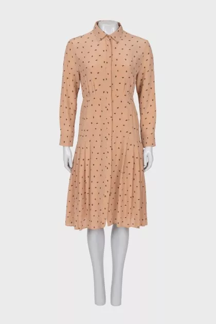 Fitted dress with a small print