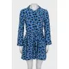 Blue dress with print