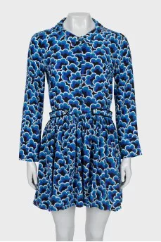 Blue dress with print