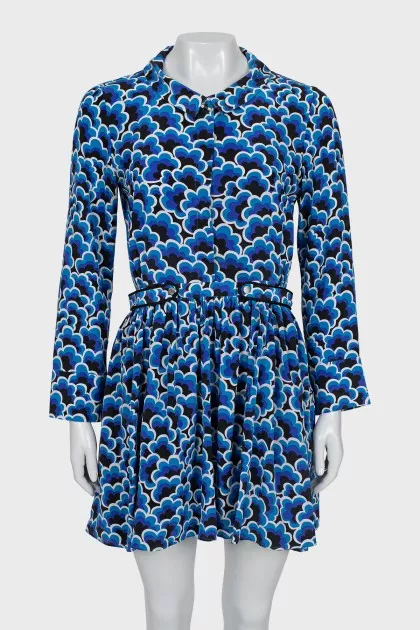 Blue dress with print