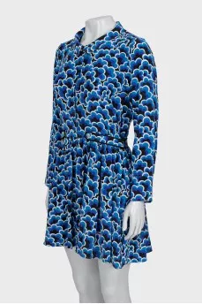 Blue dress with print