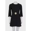 Black dress with gold logo