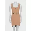 Beige dress with golden decor