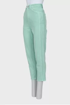 Зелені джинси tapered fit