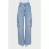 High waist wide leg cargo jeans