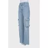 High waist wide leg cargo jeans