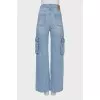 High waist wide leg cargo jeans
