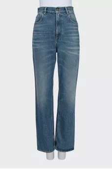 High waist straight jeans