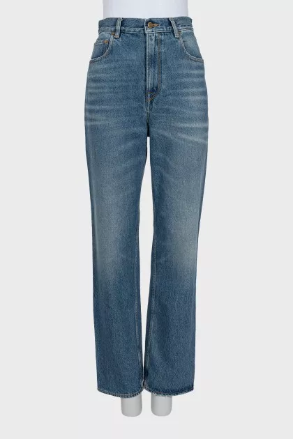 High waist straight jeans