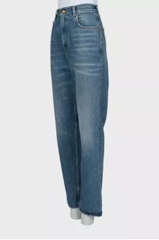 High waist straight jeans