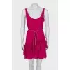 Fitted dress with frills and belt