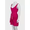 Fitted dress with frills and belt