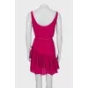 Fitted dress with frills and belt