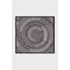 Gray silk scarf with signature print