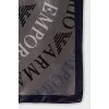 Gray silk scarf with signature print