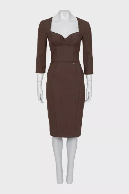 Brown sheath dress