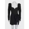 Wool dress with a shaped neckline
