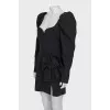 Wool dress with a shaped neckline