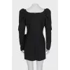 Wool dress with a shaped neckline
