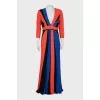 Fitted dress with accent stripes