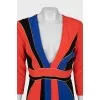 Fitted dress with accent stripes