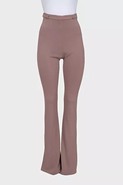 High waisted flared skinny trousers