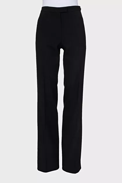 Classic cut wool trousers
