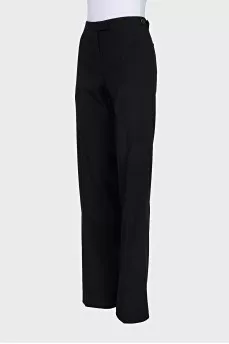 Classic cut wool trousers
