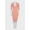 V-neck dress with zip at the back