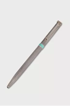 Silver pen with blue ink