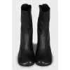 Leather ankle boots with square toe