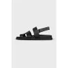 Black leather sandals