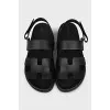 Black leather sandals