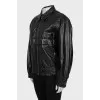 Quilted leather jacket with tag