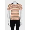 Striped T-shirt with patch pocket