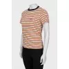 Striped T-shirt with patch pocket