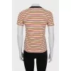 Striped T-shirt with patch pocket