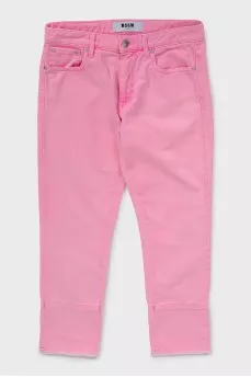 Cropped Pink Jeans