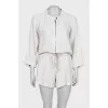 Jumpsuit with shorts and long sleeves