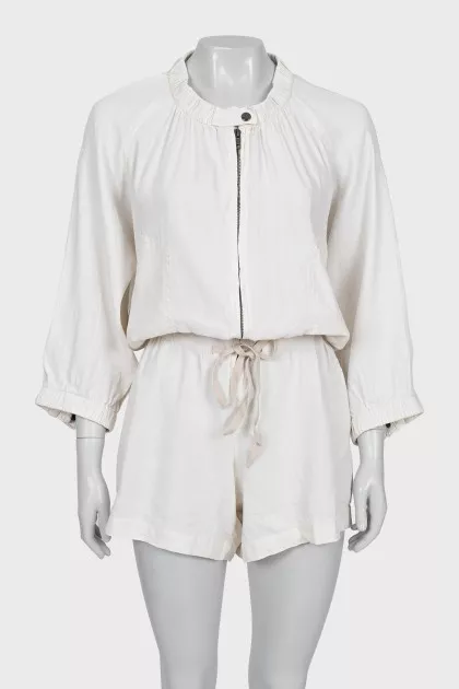 Jumpsuit with shorts and long sleeves