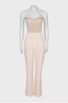Overalls with trousers decorated with lace