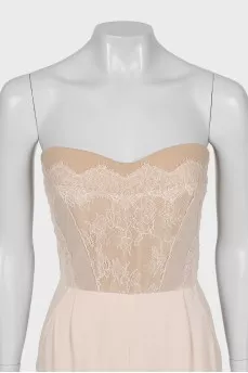 Overalls with trousers decorated with lace