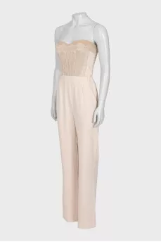 Overalls with trousers decorated with lace