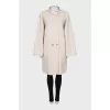 Loose fit wool coat with buttons