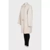 Loose fit wool coat with buttons