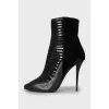 Ankle boots made of leather and velour