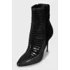 Ankle boots made of leather and velour