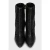 Ankle boots made of leather and velour