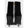 Ankle boots made of leather and velour