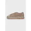 Leather espadrilles with textile toe